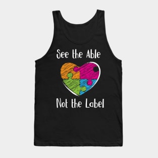 'See the Able Not The Label' Cute Autism Awareness Tank Top